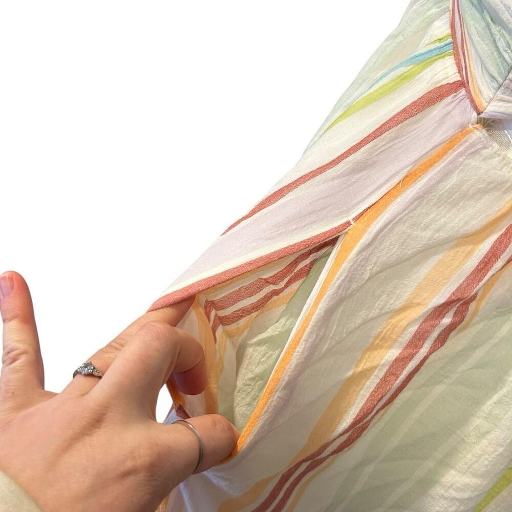 American Eagle Striped Halter Maxi Dress Medium Rainbow Resort - Picture 11 of 16